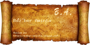 Báber Aminta névjegykártya
